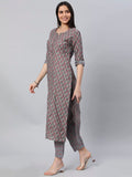 Gosriki Women'S Cotton Blend Straight Printed Kurta With Pant (Padwil Grey-Nw6-Gs_Xxl_Grey_Xx-Large),Grey,2,B0BZMJDWHZ