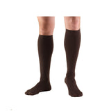 Truform Compression Socks, 8-15 mmHg, Men's Dress Socks, Knee High Over Calf Length, Brown, Medium