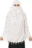 Sixsigma Cotton Long Scarf Cum Mask Scarves Usable For Vehicle Driver | White Printed Design | Universal Size | For Girl & Women