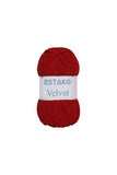 Estako Velvet Chenille Blanket amigurumi Yarn for Crocheting and Knitting Super Bulky 100 gr (132 yds) (1510 - Red)