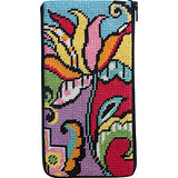 Alice Peterson Stitch & Zip Needlepoint Eyeglass Case Kit SZ490 Modern Tulip