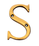 eSplanade - Brass House Hotel Door Name Alphabets - Wall Door Plaque Letter Alphabet - 3 Inches - Golden (A Alphabet) (S Alphabe