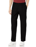 Dockers Mens Classic Fit Signature Khaki Lux Cotton Stretch PantsPleated (Regular and Big & Tall), Black, 36W x 32L
