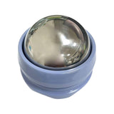 Cooling Ice Ball Massager Handheld Facial Ice Massager Polished Stainless Steel Massage Ball Compact, Light Purple