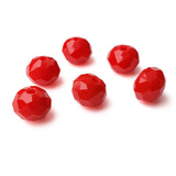 Chengmu 8mm Rondelle Ceramic Red Glass Beads for Jewelry Making, 300pcs Faceted Briolette Crytal Spacer Beads for Bracelet Neckl