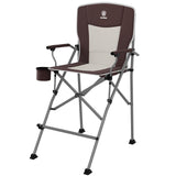 EVER ADVANCED Tall Folding Chair 31, Portable Directors Chair, Bar Height Camping Chair with Carry Bag and Footrest, Armrest, He