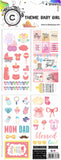 Craftastique Scrapbooking Baby Girl Elements And Tags Sheets (4 Sheets), Multicolour