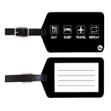Nutcase Designer Luggage Travel Baggage Tags Single Tag With Name Card Inside Eat Sleep Icons Black