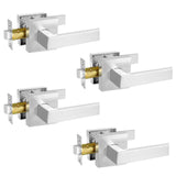 RAZCC Passage Door Lever, Satin Nickel Interior Door Handles for Hallway and Closet, Heavy Duty Square Interior Keyless Door Han