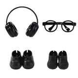 4pcs Doll Accessories Set, Cool Glasses Shoes Headphones Fashion Stylish Sunglasses Boots Clothes Accessories Outfits Decoration
