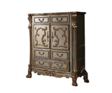 Acme Dresden 5-Drawer Wooden Chest in Gold Patina and Brown
