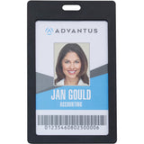 Advantus 97068 Badge Holders, Rigid, Vert, 2Inch x31/4Inch insert, 6/PK, Black