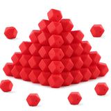 HHCFAST 96Pcs Hexagon Silicone Beads, 14mm Polygon Silicone Beads for Keychain Making, Pens and Bracelet Making(Scarlet Red)