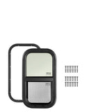 VEVOR Vertical RV Window, 12 W x 22 H Tinted Sliding RV Window with Net Screen & Trim Ring, Fit 15/16 - 1 3/4 Thickness Wall, RV
