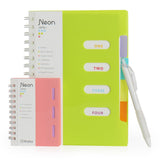 Kitabby Neon Series A5 & A7 WireO Bound Combo with Pen Green & Pink