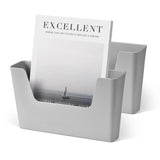 YOHOM No Drilling File Holder Wall Mails Magazines Organizer Adhesive Door Mount, Single Pocket, (White 1) (GREY, 2 PCS)