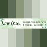 60 Sheets 8.5 x 11 Inch Dark Green Colored Card Stock Thick Paper Cards Gradient Scrapbook Paper for Prints DIY Arts Crafts Scho