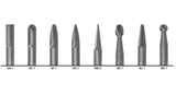 Carbide Bur 8 Pc Set,1/4 x 1/4