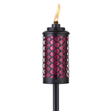 TIKI Convertible 65 Honeycomb Glass Torch - Burgundy Outdoor Decorative Lighting for Patio, Lawn & Backyard D cor | Weather-Res