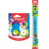 Maped Loopy Duo 2 in 1 Sharpener Eraser & Maped Twist & Flex 30cm Ruler (Set of 2)