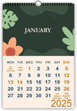 Accuprints 2025 Wall Calendar 12 Monthly Wall Calendar,Size (43X30) Cm, Green Floral Design, Twin-Wire Binding, Large Hanging Ca