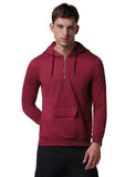 Fyltr Men'S Casual Full Sleeve Hoodie With Drawstring - Half Zip Closure | Utility Pocket With Flap | Casual Winterwear For Men,Berry Cherry,Berry Cherry,S