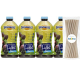 Sunsweet Amazin Prune Light Juice 64 fl oz Plastic Bottles 4 Pack + 15 Sugarcane Disposable Straws by KOOL8SHOP Infinite Deals