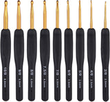 Crochet Hooks Set Of 9 Aluminum Crochet Needles With Soft Rubber Handles And Stitch Markers Ergonomic Kit For Arthritic Hand