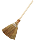 Miscanthus Straw Broom, Detachable Natural Whisk Broom, Soft Broom with Wood Handle, 29 in / 79 cm, Wide Head Cleaning Besom for