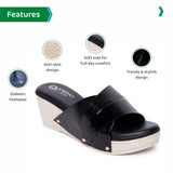 Ortho Joy Fancy Doctor Slippers | Soft Chappal For Women | Comfortable Wedges Sandals For Women Stylish,Black,6,B09XR8Z43W
