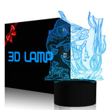 3D Fishing Lamp Illusion Night Light LED Touch Fish Desk Table Lamps 7 Color Change USB 3D Visual Lights Home Bedroom Decor Ligh
