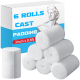 Nuanchu 6 Rolls Cast Padding Soft Individual Pack Padding Use with Plaster Cloth Gauze Bandage for Halloween Wrap Bandage Art Pr