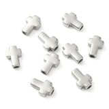 LiQunSweet 10 Pcs 304 Stainless Steel Metal Cross Loose Charm Beads with 3mm Hole for Jewelry Bracelet Necklace Making DIY Craft