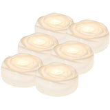Aignis 6pcs Flameless LED Floating Candles, White Rose Plastic Tealights Battery Operated, 120+ Hours Glow Time, Cozy Light for