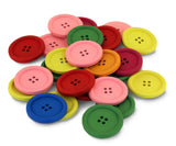 Hygloss Products Wood Buttons Bright Colored Craft Wooden Buttons With 4 Holes, 40mm, 25 Pack