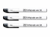 Zig Kuretake Calligraphy Pen Set of 3 Black Ink (1mm, 2mm, 3mm) | Oblique Tip for Italic, Gothic & Arabic Calligraphy, Hand Lett