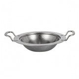 ECOMISTIQ OnePiece Construction Round Stainless Steel Serving Pan Wide Rim Hammered Stainless Steel Frying Pan Side Handles Coo