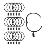 Suneration 15 Pack Openable Curtain Rings with Clips Metal Hangers Ring 2.4 inch Interior Diameter Rust Proof for Heavy Duty Vin