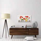 Poppies In Mason Jars-Paper Art-38,,X20,,