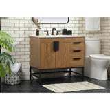 Elegant Decor Indoor Modern Under Sink Bathroom Fixtures Storage Organizer Cabinet 48 Inch Single Bathroom Vanity - White With B