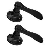 Gobrico Right-Handed Dummy Door Levers in Matte Black, 2 Pack One-Side Door Handles, No-Turning Wave Style Door Knobs