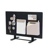 LHiDS Magnetic Desk Organizer Divider, 16.5inch Metal Desktop Stand with Board, Paper Holder & Key Hooks, Foldable Storage Box, Des