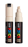 posca uni PC-8K Water-Based Paint Markers, Broad Tip (8mm), Beige, 2 Count
