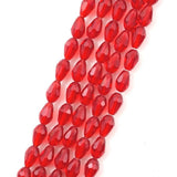 300pcs Czech 12mm Faceted Teardrop Crystal Glass Beads Bulk Light Siam Red