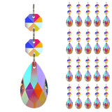 GOLDENHAITAI 20pcs 38mm Teardrop Crystal Chandelier Prisms Beads Parts, Hanging Crystals Glass Pendant Beads for Chandeliers Dec