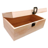 YXFZPAN Natural Wood Craft Box with Hinged Lid - Reusable DIY Jewelry & Gift Box for Home, Art Supplies, and Hobby Organization,