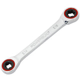 Powerbuilt 641761 Ratcheting Double BoxEnd EStar Wrench E14/E18, Silver