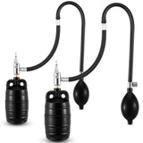 Nuanchu 2 Sets 2 Inch Test Plugs Inflatable Pipe Ball Plugs with Gas Tubes and Inflator Pumps, Black Rubber Pressure Test Balls