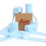 Pretty Jolly Blue Chiffon Ribbon for Gift Wrapping 4 Rolls 2 Inch x 5Yd Silk Ribbons Handmade Fringe Fabric Ribbon for Flower Bo