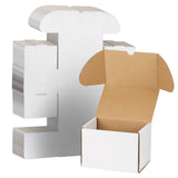 WIFTREY 50 Pack 6x4x4 Small Shipping Boxes, White Corrugated Cardboard Boxes 6 x 4 x 4 for Packaging Small Business, Mailing, Sh